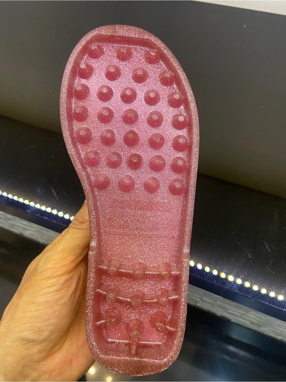Mini Melissa Pink Glitter Jelly Sandals
